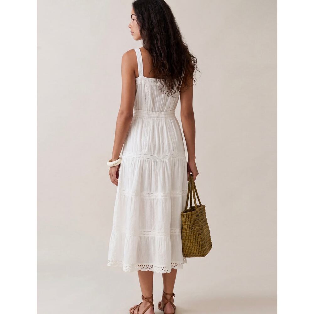 New sorella Camellia Cotton Dress white lace sz L $222 - Picture 2 of 8